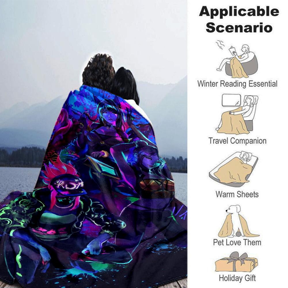 KDA Print Flannel Blanket High Quality Warm Comfortable Cover for All Seasons Perfect for Gifts Home Decor