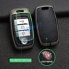 Metal Leather Car Key Fob Case Cover Keychain For Kia Optima Sorento Soul Niro Sedona Sportage Carnival Accessories