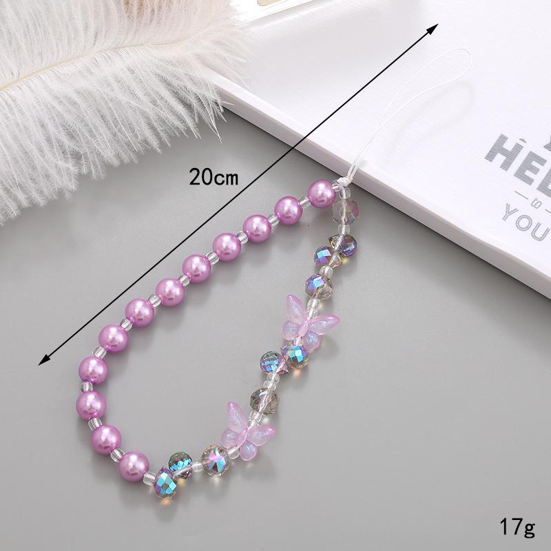 Elegantní perlový mašličkový korálkový řetízek na telefon a všestranná šňůrka pro ženy