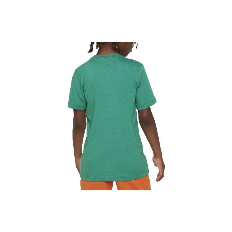 Nike T-Shirt Sportswear Logo Print Round Neck Short Sleeve Kids Tops Green DV2579-314
