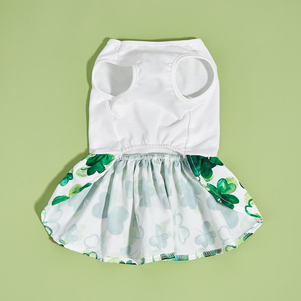 Cutest Clover In The Dog Dress, St Patricks Day Dog Clothes for Small Dogs Girl, Funny Pet Apparel Cat Holiday Outfit