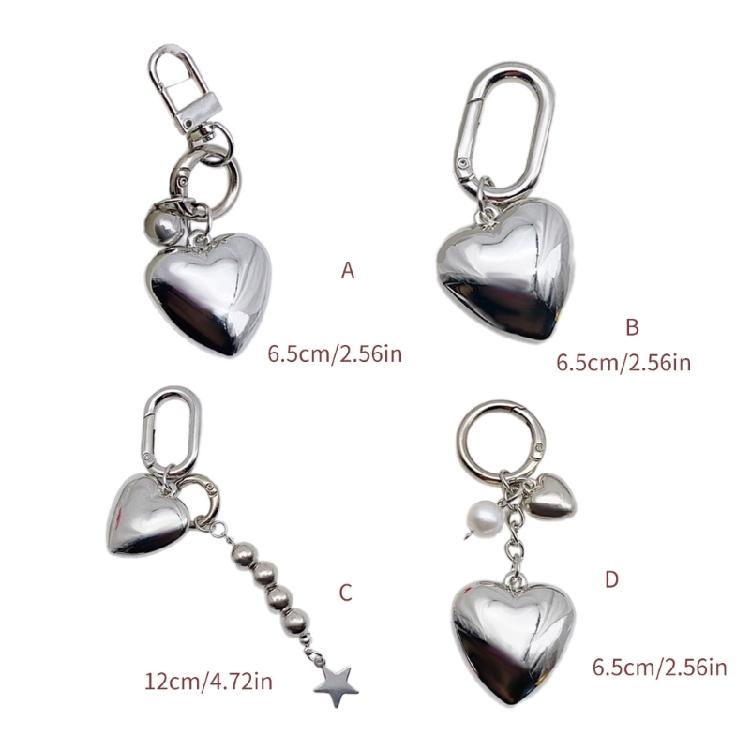 Colorful Heart Keychain Love Shape Bag Charm Pendant Decoration Handmade Jewelry