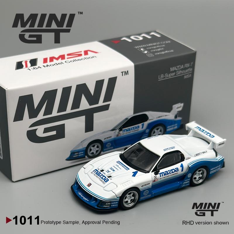 MINIGT 1011 MAZDA RX-7 LB-Super Silhouette IMSA White and Blue 1:64 alloy Car Model