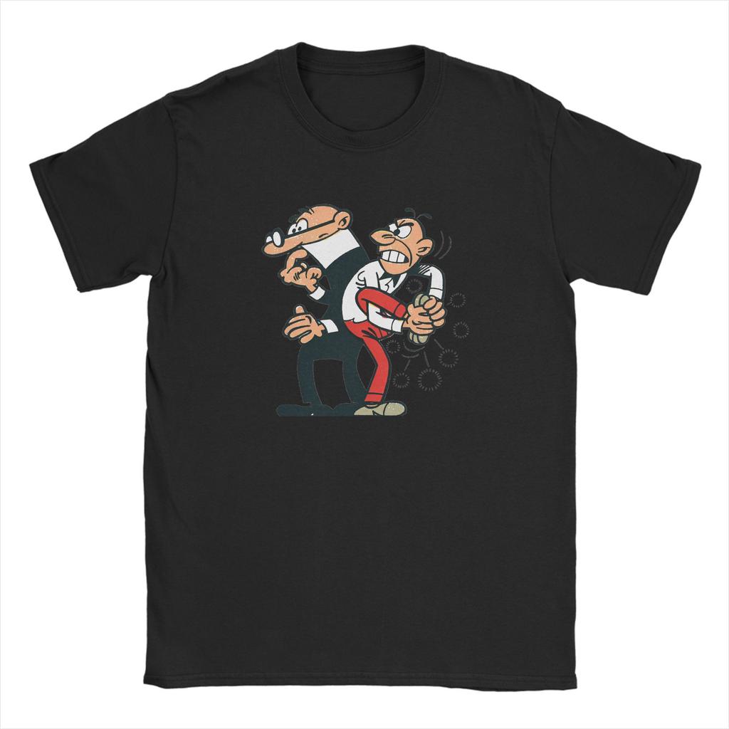 Mort & Phil Mortadelo Y Filemón T Shirt Beach  Cotton T-Shirts For Men's Hip Hop Casual Tee Shirt Short Sleeves Vintage Clothes
