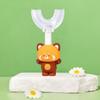 Children's Soft Bristle U-shaped Toothbrush with Silicone Head and Cute Raccoon Handle for Ages 1-12
