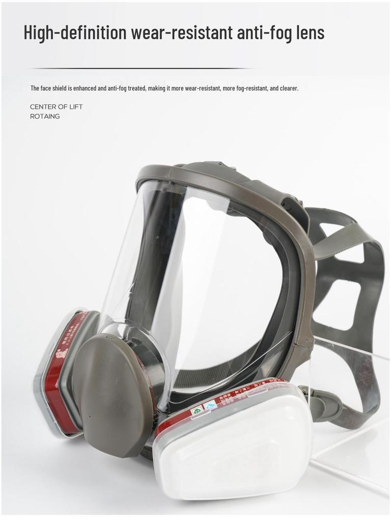 Αγγλική Μάσκα Προσώπου 6800 Πλήρους Προσώπου Ανθεκτική στη Σκόνη & στα Τοξικά Αέρια με Φίλτρο Αυτοαναρρόφησης, Μεγάλο Πεδίο Όρασης, Πλήρως Κλειστή Προστασία
