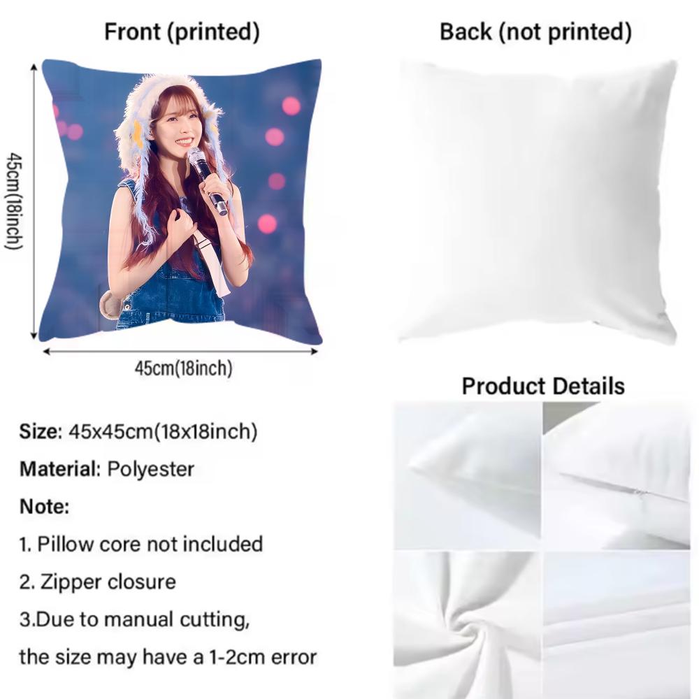 Lee Ji Eun IU Cushion Cover Pattern Printed Pillowcase for Living Room Sofa Cushion Cover & Bedroom Decor