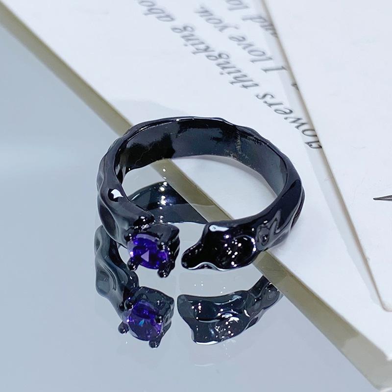 Halloween Retro Dark Spider Crow Open Ring Personality Niche Punk Stacking Wearing Trendy Cool Ring Girl