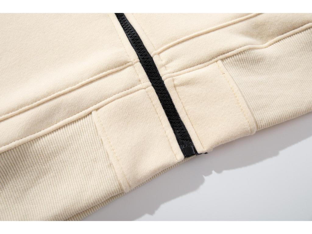 Sitong Island Thick Fleece Stand Collar Zipper Hoodie for Men