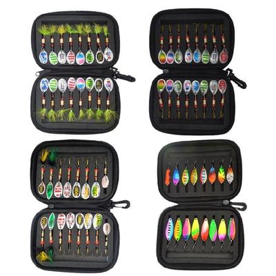 16 Stück Spinnerbaits mit Haken Forellenköder Harte Metallköder Pailletten Crankbait Künstliche Harte Köder mit Tacklebox