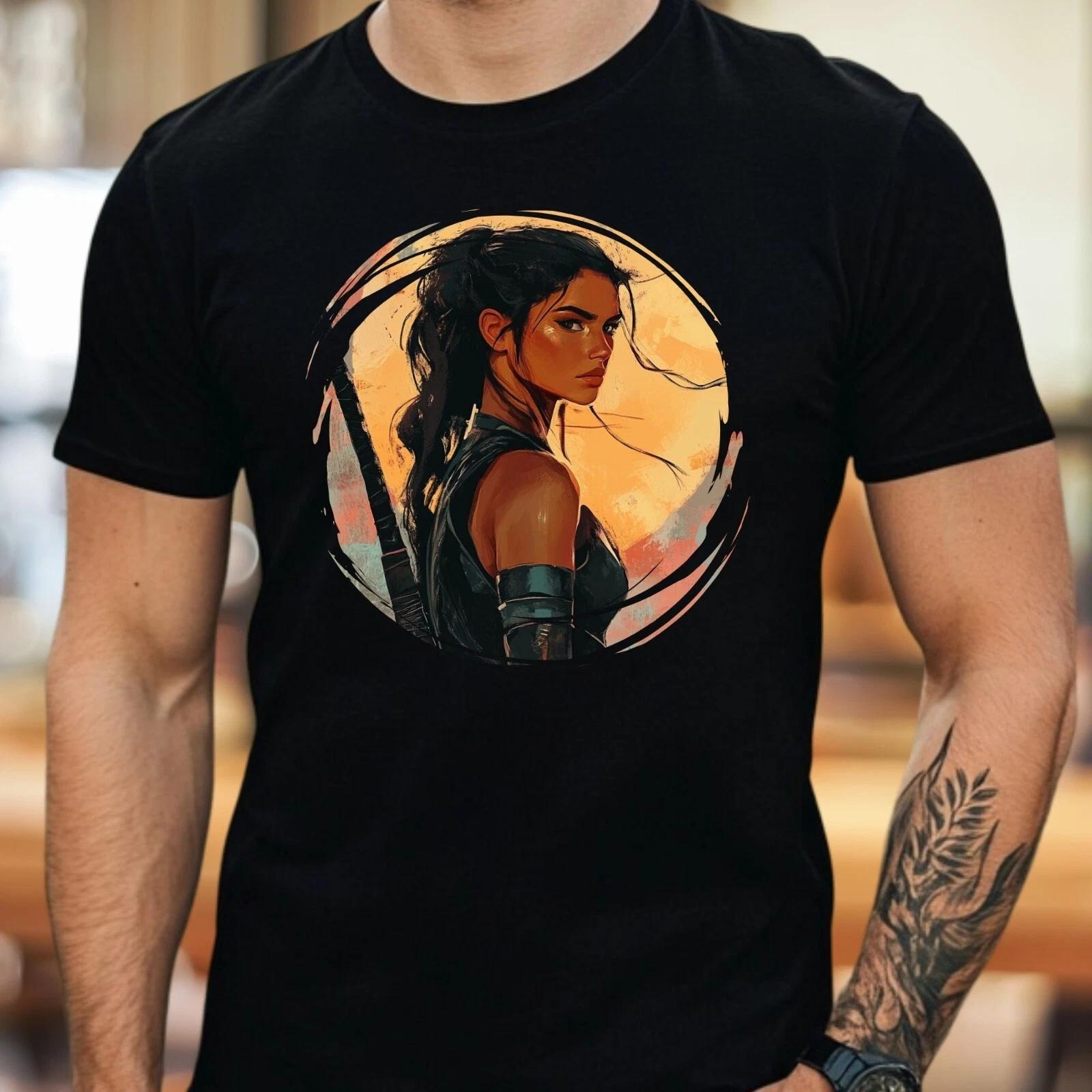 T-Shirt Herren Kriegerin Motiv Baumwolle Größe S bis 5XL XS