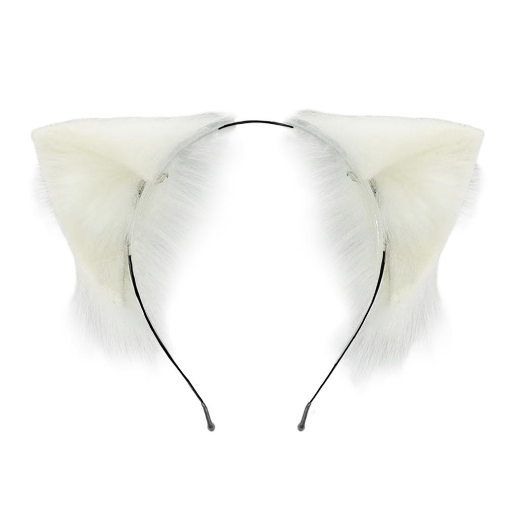 Adjustable Soft Plush Cats Ear Hairband Bendable Anime Ear Hairhoop For Roleplay Event Halloween Carnivals Celebration