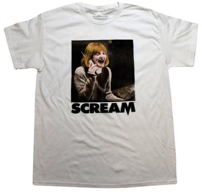 Goodie Two Sleeves Herren Scream Horrorfilm Poster Grafik Weißes T-Shirt Neu L, XL