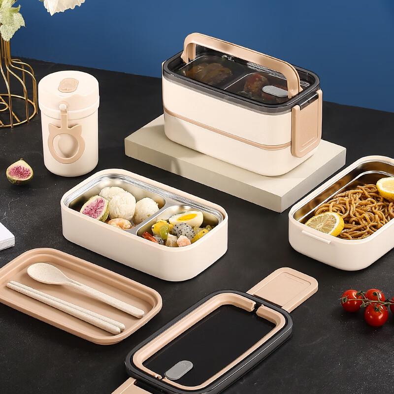 Hanlu 304 Stainless Steel Double-Layer Divided Lunch Box