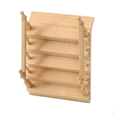 Puppenhaus Treppen Modell Landschaftslayout Requisite mit Handlauf Lernspielzeug Puppenhauszubehör