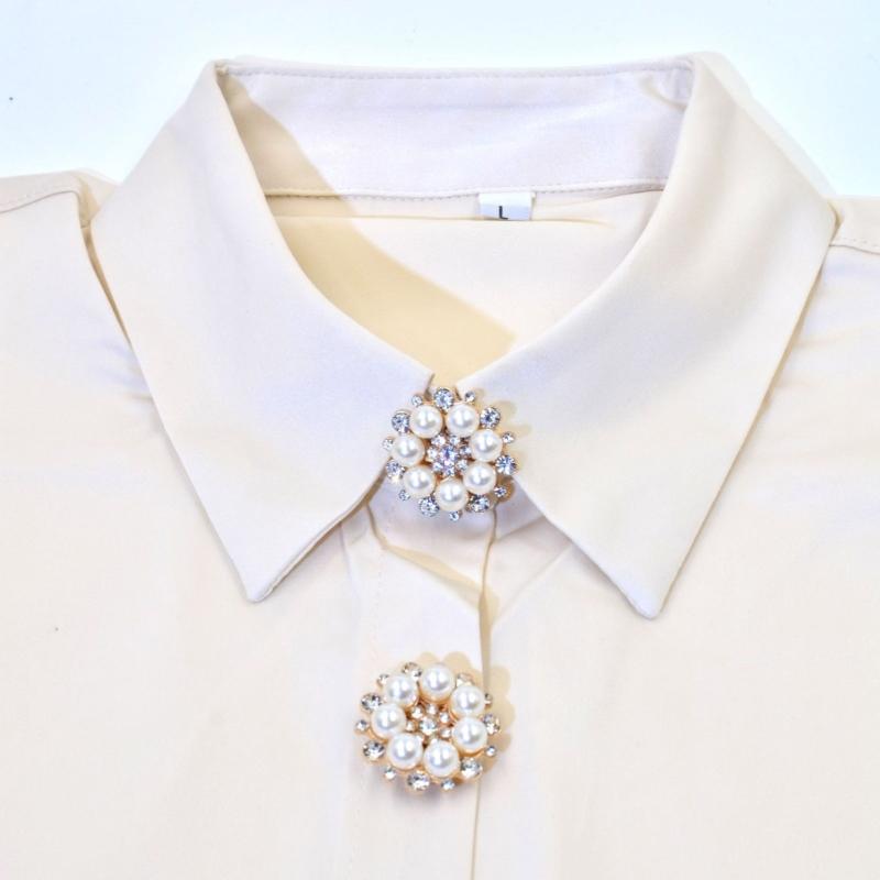 Decorative Shirt Button Covers Pearls Rhinestones Embellished Cufflinks Clips For Shirt Jackets Wedding Dress Decoration