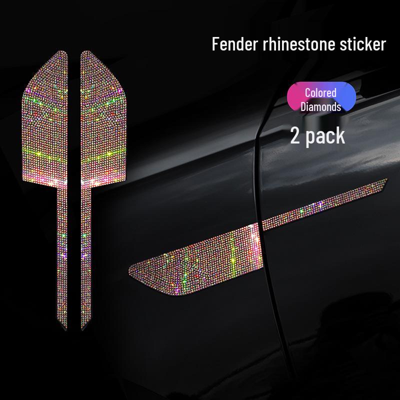Carbon Fiber Fender Diamond Decal: Anti-Collision Body Decoration