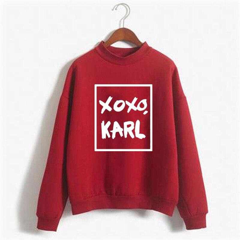 Buy Xoxo Karl Shirt Women Lagerfeld Letter Hoodies Plus Size Black