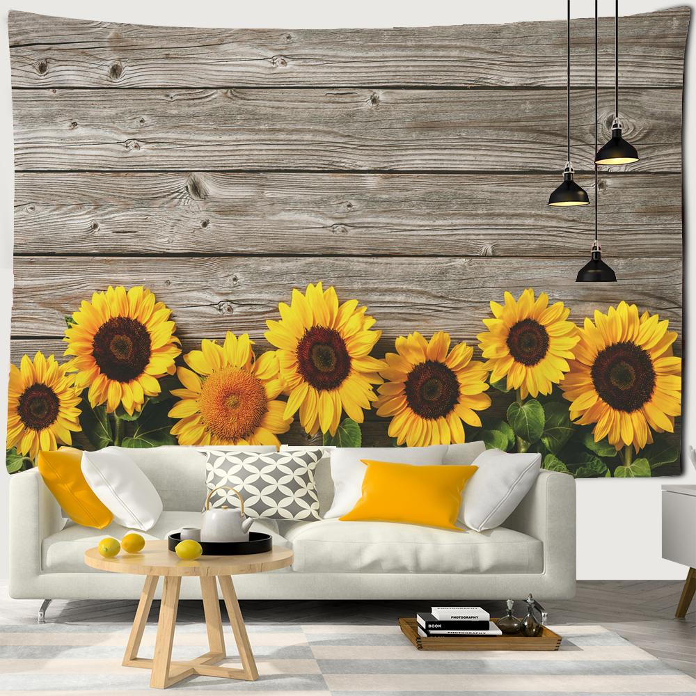 Plant On Wood Board Wall Tapestry Wall Hanging Farmhouse Decor Large Size Tapestry Hippie Boho Wall Tapestries Mandala Fabric