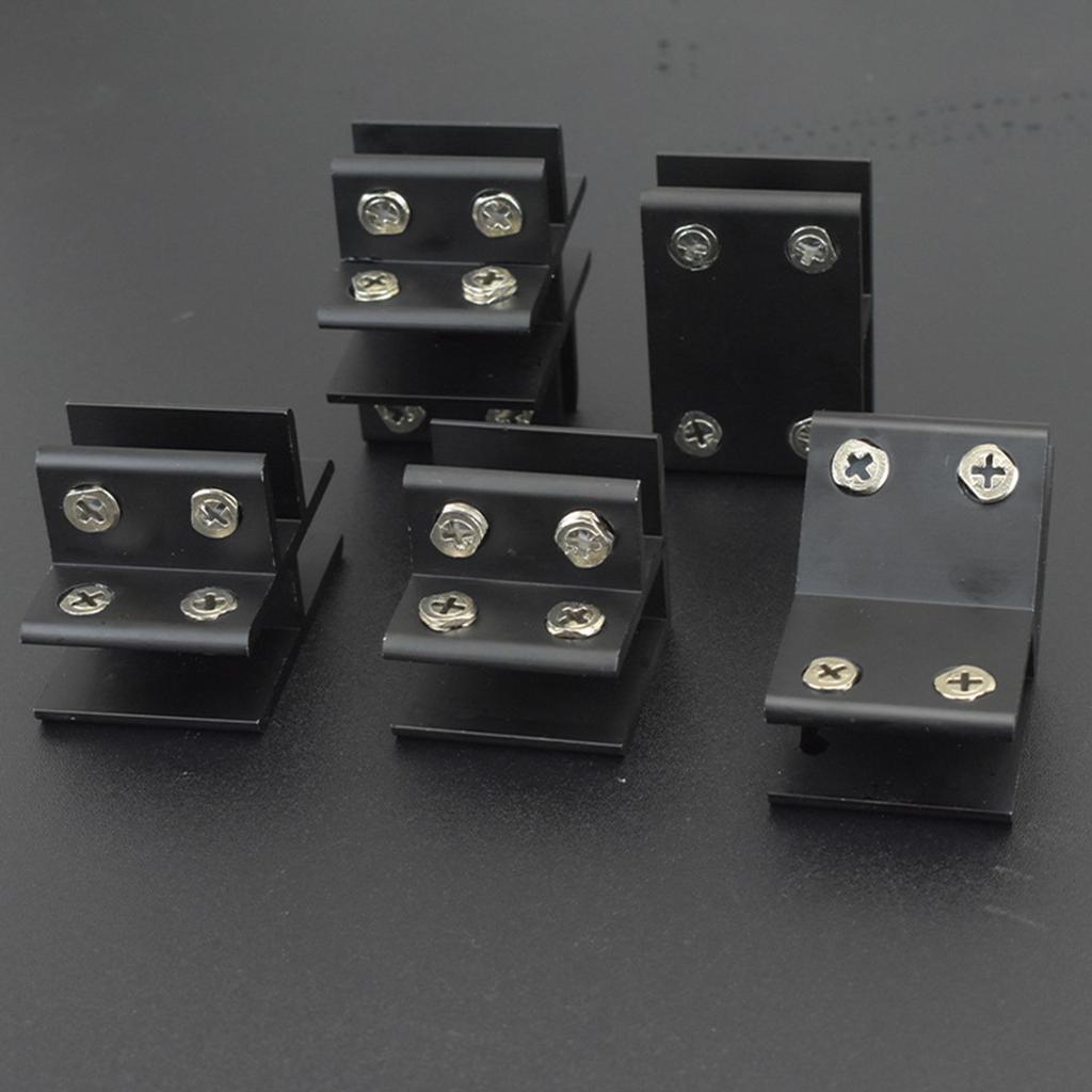 L/T/Cross Type Glass Fixing Clip Wood/Glass Bracket Connectors Aluminum Alloy Fixed Glass Clamp Furniture Hardware