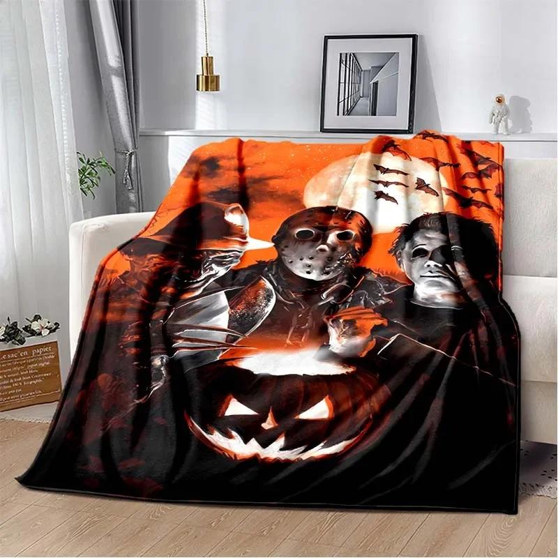 Horror movie character M-Michael Myers Halloween Home Bed Blanket Comfortable Portable Bedroom Sofa Picnic Blanket Gift