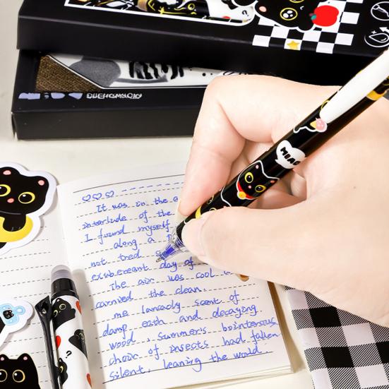 6 Stück Weihnachten Radierbare Gelstifte 0,5 mm Einziehbar Blaue Tinte Stifte mit Radiergummis Festliche Schulbürobedarf