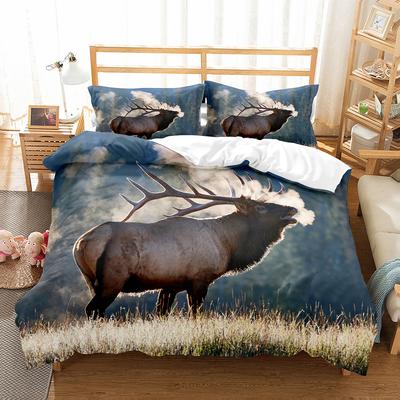 Wildtiere Elch Königin Bettbezug Lieblicher Hirsch Hirsch Bettwäsche Set Hirsch Wildtier Thema Steppdeckenbezug Polyester Bettdeckenbezug