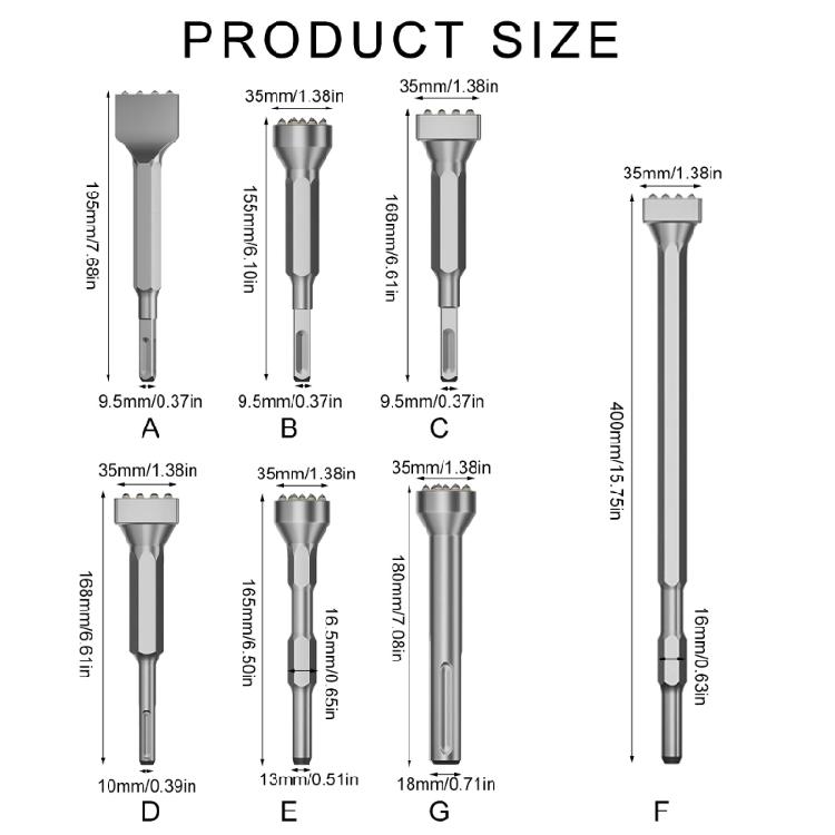Multifunction  Alloy Steel Chisel Bit Concrete Breaker Chisel Electric Hammer Chisel for Power Drills & Electric Hammers
