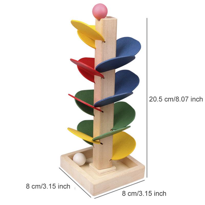 Mini Fargerikt Tre Klinkekulebane Byggeklosser Barn Treleker Montessori Læring Pedagogiske Leker for Barn Gave