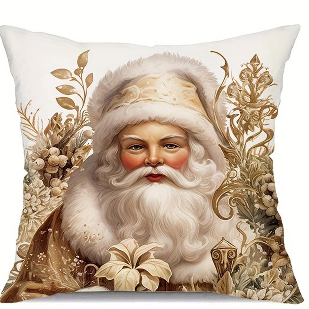 

Наволочка с рождественской тематикой, наволочка со снеговиком и Санта-Клаусом, подходит для дома, гостиной, дивана, наволочка для подушки, подарок другу 40x40cm