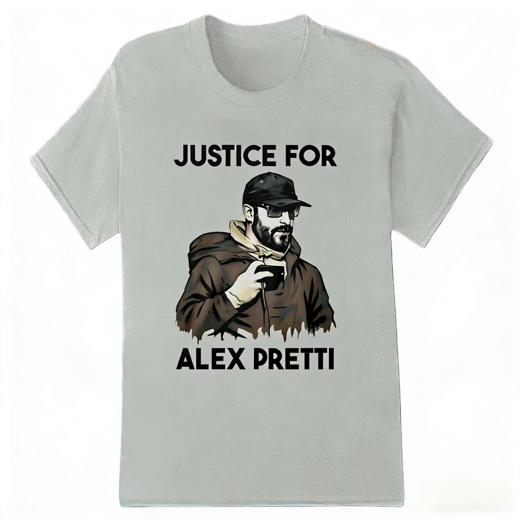 Justice for Alex Pretti 100cotton Unisex Graphics Shirt Abolish ICE Minneapolis Democracy Protest Shirt Short Sleeve Oneck