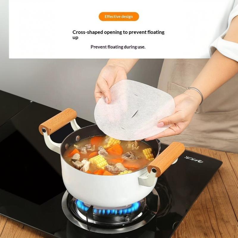 Healthy Diet Oil Absorbing Sheets Disposable Food Safe Oil Filter Papers 30/50/100Pcs for Kitchen Soup Stew Cooking