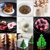 Christmas Snowflake Daisy Chocolate Silicone Mold Christmas Tree Feather Cherry Blossom Baking Mould Petal Western Cake Decor