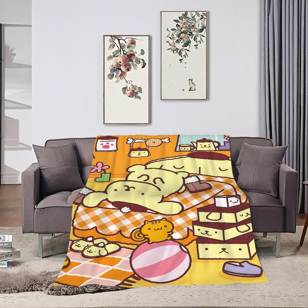 P-Pompompurin Cute Blanket For Soft Throw Blanket for Picnic Bed Sofa Home Bedroom Cozy Warm Comfortable