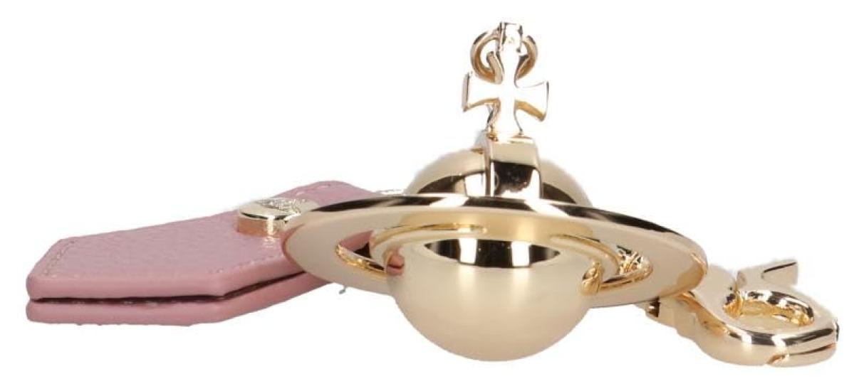 Vivienne Westwood Key Ring GADGETS 3D ORB LIGHT GOLD 8203011KU OM0014 METAL G402 PINK PU GRAIN [Used]