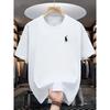T-shirt Bianca Oversize da Uomo con Grafica Minimalista di Cane, Morbida al Tatto, Manica Corta Girocollo per Uso Quotidiano Casual