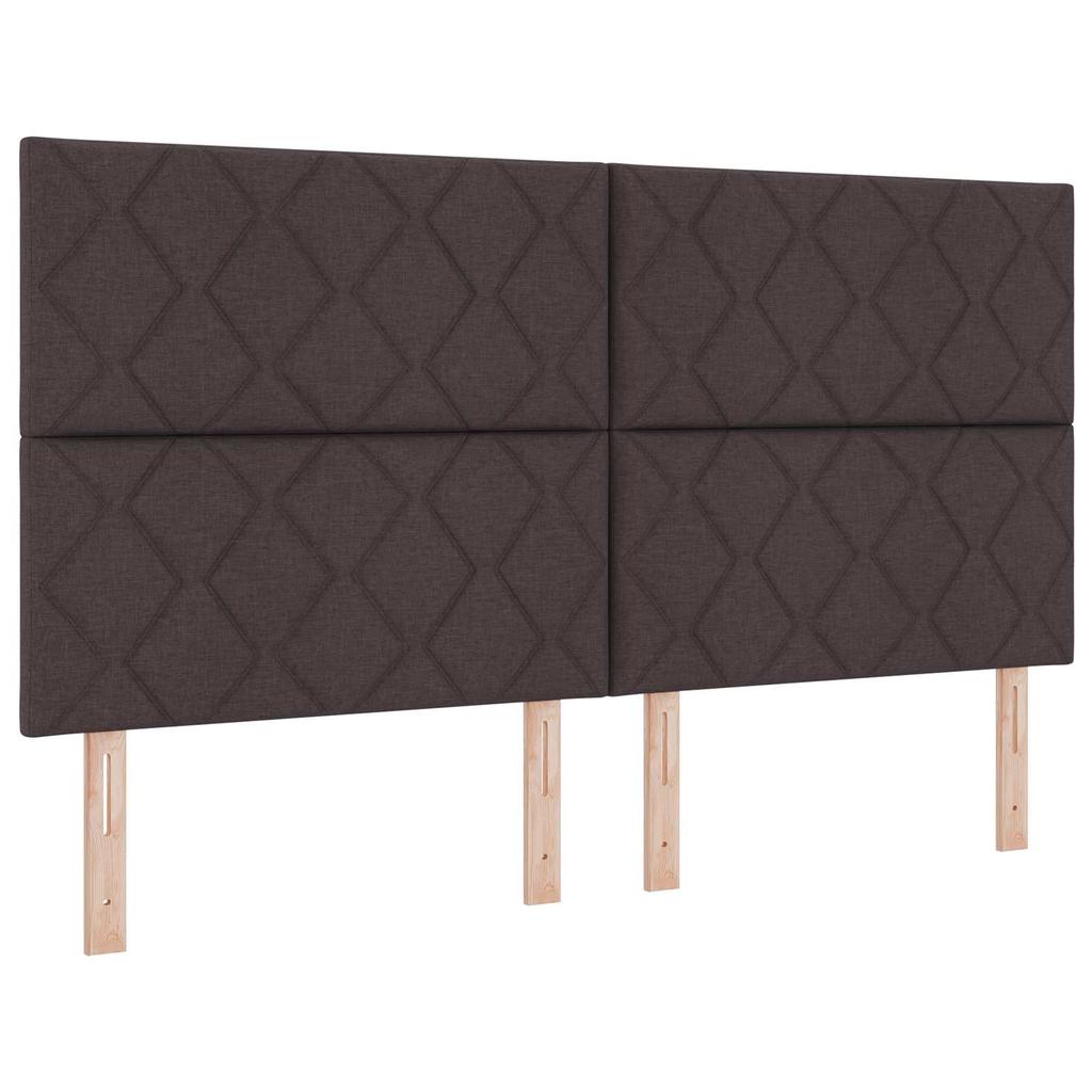 Box Spring Bed with Mattress Dark Brown 180 x 200 cm Fabric