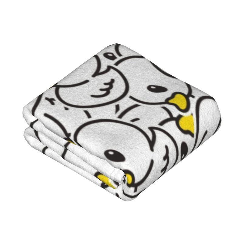 Custom Ultra-Soft Fleece Yellow Colorful Rubber Duck Pattern Throw Blanket Warm Flannel Blankets for Bed Home Couch Quilt