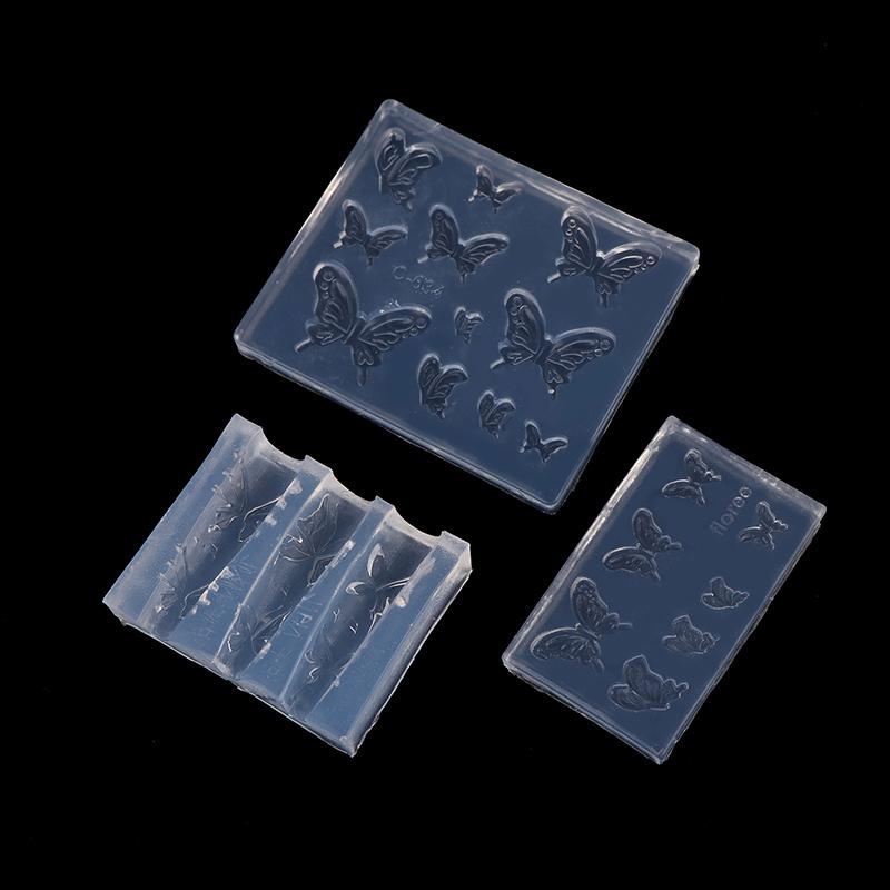 1Pc 3D Butterfly Diy Design Silicone Decorated Nail Art Templates Nails Mold Nail Manicure Art Mould Tools Decorations