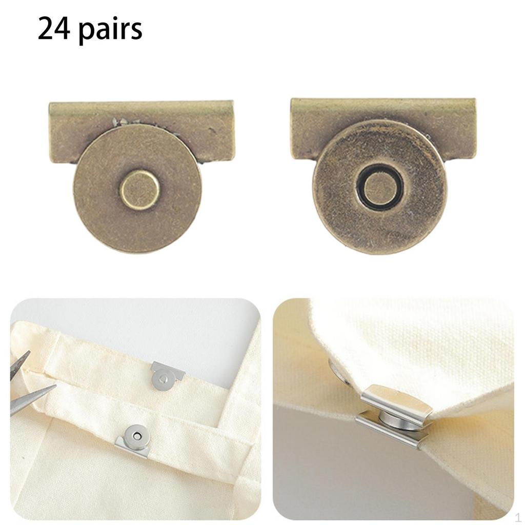 24 Pezzi Bottoni, Ferramenta per Borse Chiusura Forniture per Artigianato, Bottoni a Pressione in Metallo Fai da Te per Portafogli e Borse da Lavoro,