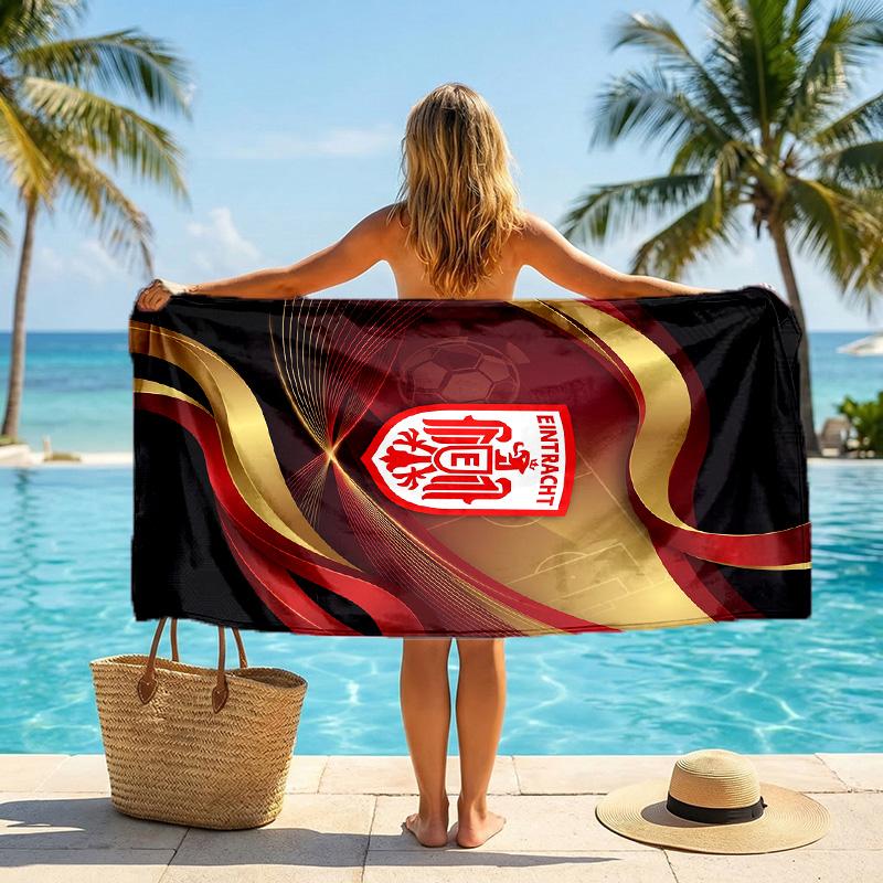 Eintracht Frankfurt Fußball Strandtuch Weiches Mikrofaser-Sommertuch Schnelltrocknendes Saugfähiges Handtuch für Strand Schwimmbad Reisen