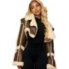 Giacca da donna in pelle PU con colletto in pelliccia, stile europeo, Autunno/Inverno 2025