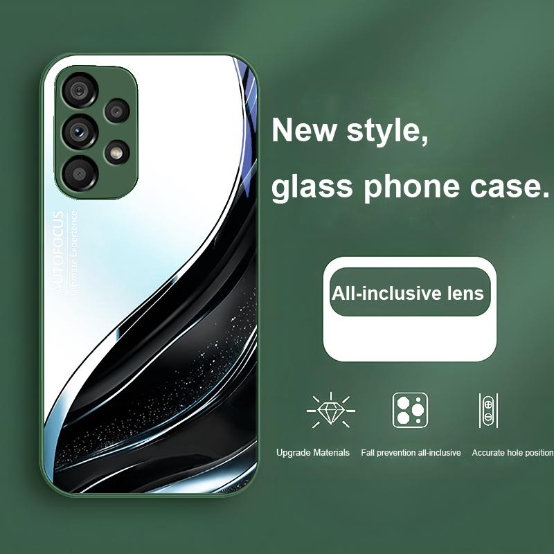 Schwarz Gold Abstrakt Für Samsung Galaxy S23 U Ltra 24 Plus S20 21 FE S25 Ultra A70 A72 73 51 52 53 Gehärtetes Glas Handyhülle