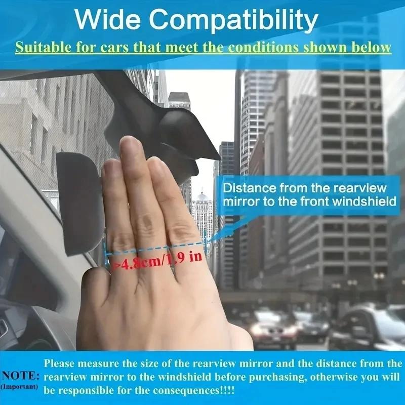 Universal 360 Car Phone Holder - Rearview Mirror Mount with Foldable Bracket for GPS Navigation