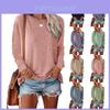 Casual Womens Long Sleeve Cotton T Shirt With Pockets For Autumn Winter Comfort