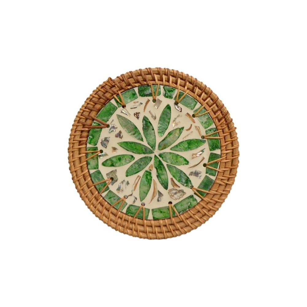 Woven Texture Teapot Mats Round Heat Insulation Pad Creative Rattan Weaving Coaster Restaurant S-Style F