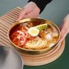 Thickened Korean Ramen Bowl High Footed Soup Bowl Tableware Stainless Steel Bowl  For Home Kitchen