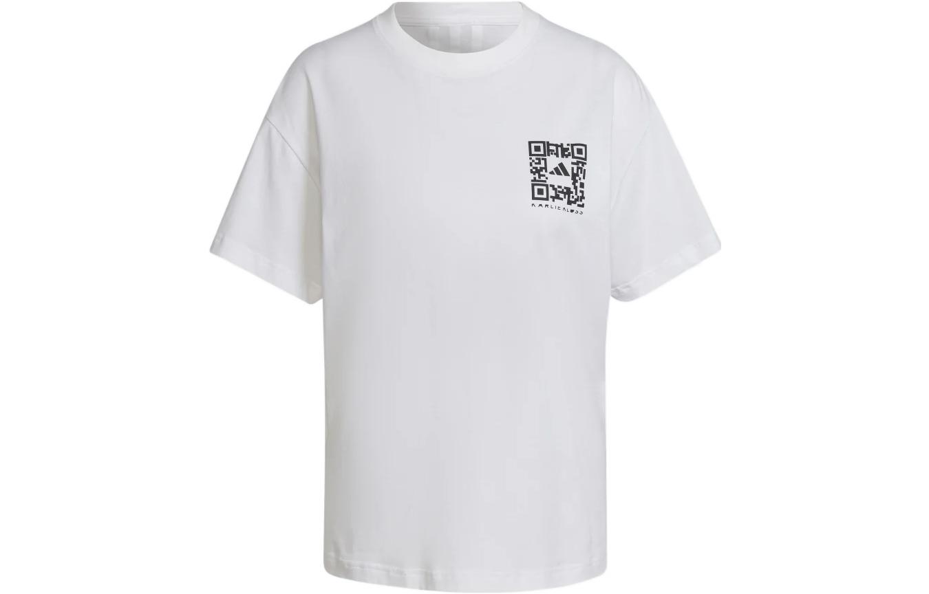 

Adidas T Shirts Women s White Crew Neck Moderate Straight Fit HB1443 L