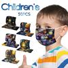 50pc Disposable Kids Face Masks with Planetary Design Adjustable Ear Loops Lightweight Breathable Protective Coverings for Children