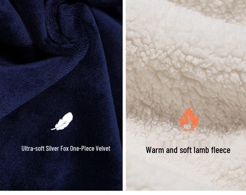 Navy Blue Fleece-Lined Kids' School Uniform Sports Pants with Stripes